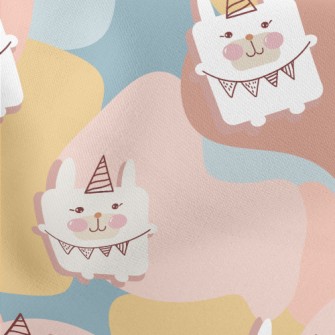Cute Party Bunny Lightweight Cotton Poplin
