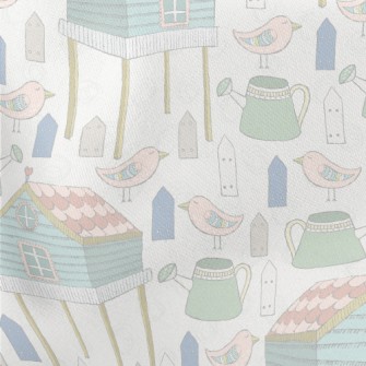 Hand Drawn Happy Farm Lightweight Cotton Poplin