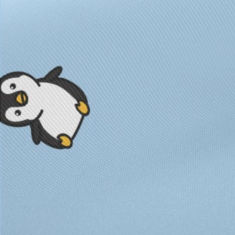 Cartoon Penguin With Tilted He Midweight Cotton Poplin