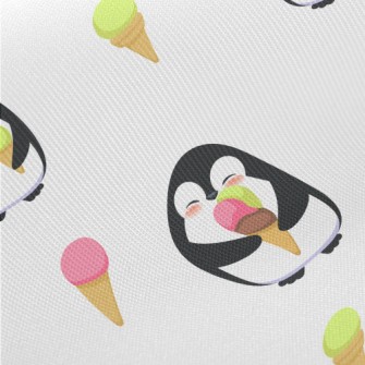 Penguin Eating Tricolor Cone Midweight Cotton Poplin