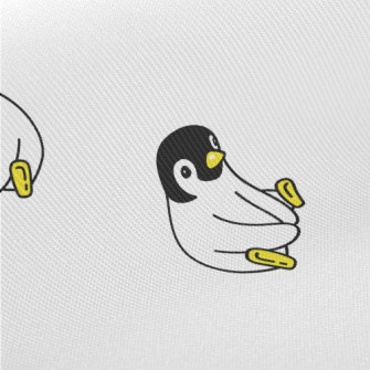 Cute Sitting Penguin Midweight Cotton Poplin