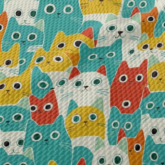 Cat With Wide Eyes Birdseye Piqué