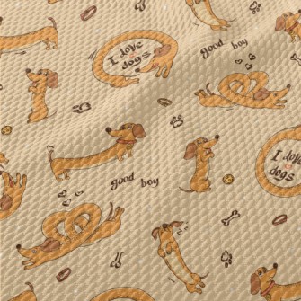 American Cartoon Dachshund Birdseye Piqué