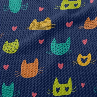 Cats With Different Color Bloc Birdseye Piqué