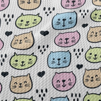 Brightly Colored Cat Birdseye Piqué