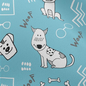Hand Drawn Cute Dog Chiffon