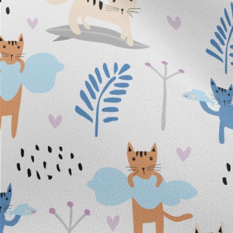 Color Block Cartoon Cat Chiffon