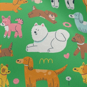 Hand Drawn Cute Dog Chiffon