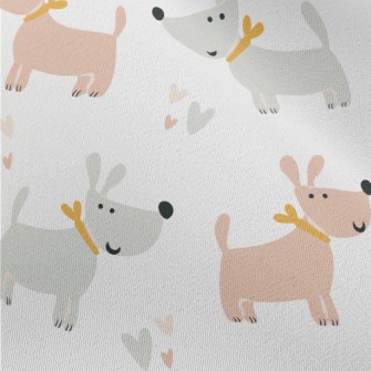 Gray Pink Cute Dog Chiffon