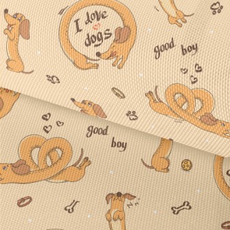 American Cartoon Dachshund Waterproof Oxford