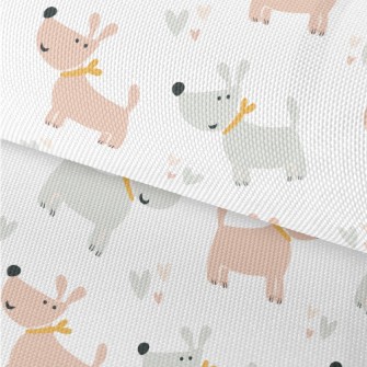 Gray Pink Cute Dog Waterproof Oxford