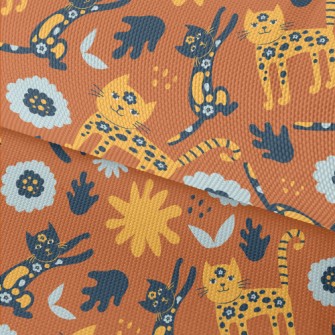 Floral Texture Cat Waterproof Oxford