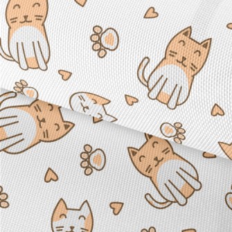 Cute Cat Love Paws Waterproof Oxford