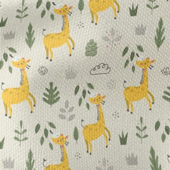 Giraffe Eating Leaves Waterproof Canvas