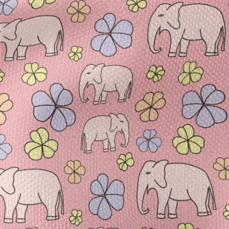Hand Drawn Elephant And Flower Waterproof Canvas