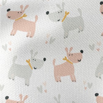 Gray Pink Cute Dog Waterproof Canvas