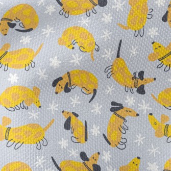 Yellow Cute Dachshund Waterproof Canvas