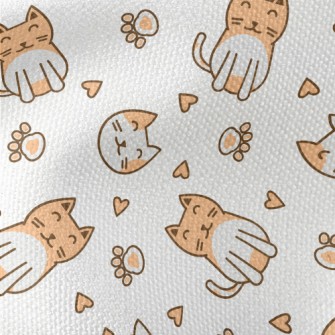 Cute Cat Love Paws Waterproof Canvas