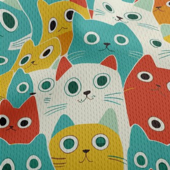 Cat With Wide Eyes Athletic Mesh Flat Back