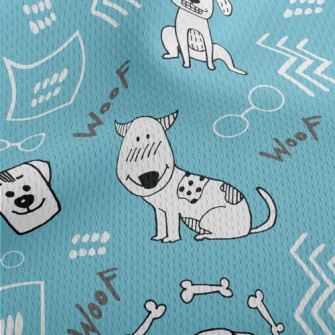 Hand Drawn Cute Dog Athletic Mesh Flat Back