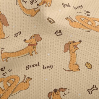 American Cartoon Dachshund Athletic Mesh Flat Back