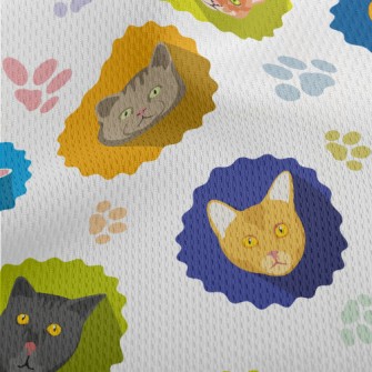 Different Cat Portraits Athletic Mesh Flat Back