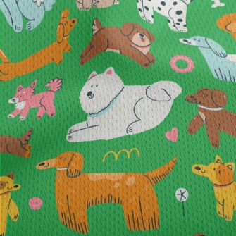 Hand Drawn Cute Dog Athletic Mesh Flat Back