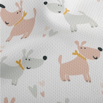Gray Pink Cute Dog Athletic Mesh Flat Back