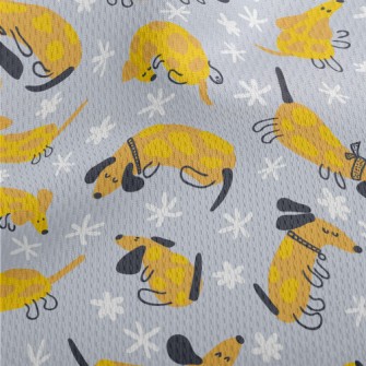 Yellow Cute Dachshund Athletic Mesh Flat Back