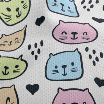 Brightly Colored Cat Athletic Mesh Flat Back