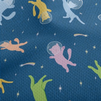 Space Cat Floating In Space Athletic Mesh Flat Back