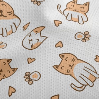 Cute Cat Love Paws Athletic Mesh Flat Back