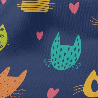 Cats With Different Color Bloc Terry