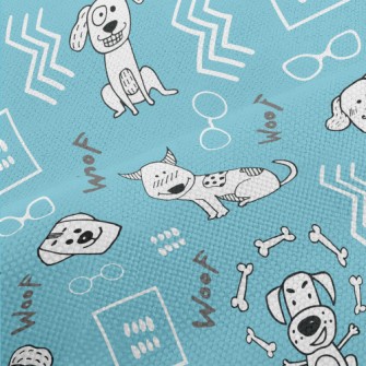 Hand Drawn Cute Dog Performance Linen