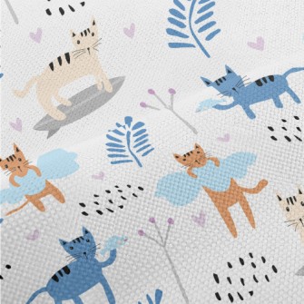 Color Block Cartoon Cat Performance Linen