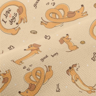 American Cartoon Dachshund Performance Linen