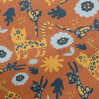 Floral Texture Cat Performance Linen