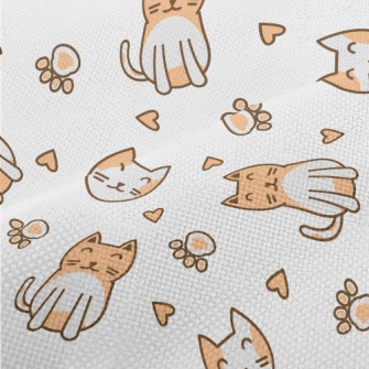 Cute Cat Love Paws Performance Linen
