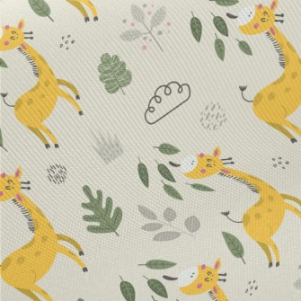 Giraffe Eating Leaves Twill