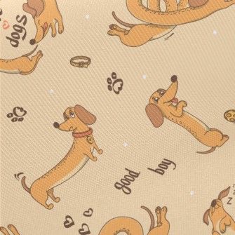 American Cartoon Dachshund Twill