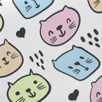 Brightly Colored Cat Twill