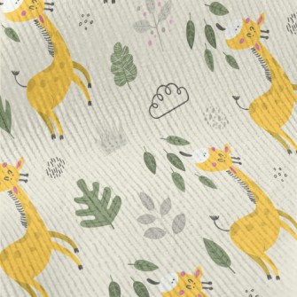 Giraffe Eating Leaves Standard Corduroy