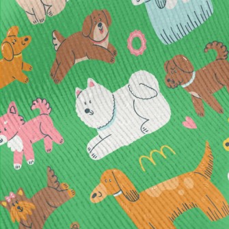 Hand Drawn Cute Dog Standard Corduroy