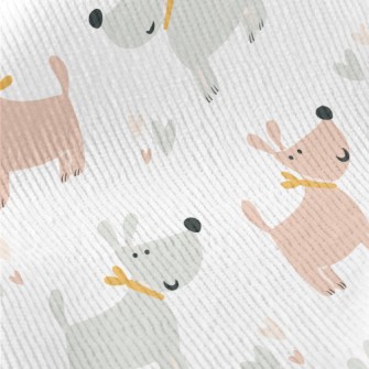 Gray Pink Cute Dog Standard Corduroy