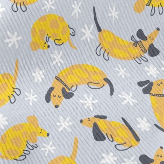 Yellow Cute Dachshund Standard Corduroy