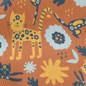 Floral Texture Cat Standard Corduroy