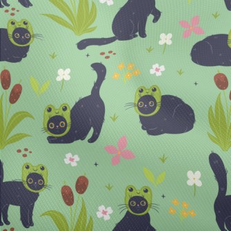 Black Cat Wearing A Frog Mask Dobby