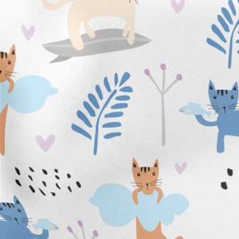 Color Block Cartoon Cat Stretch Ponte