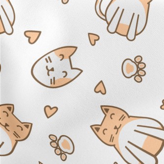 Cute Cat Love Paws Stretch Ponte