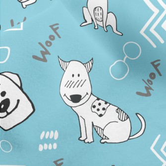 Hand Drawn Cute Dog Micro Fleece